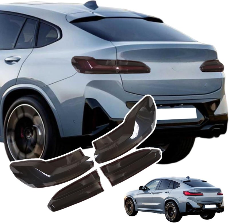 JONKOKO عدسة مصباح الذيل الخلفي الأسود ABS مجموعة مصابيح الذيل متوافقة مع BMW X4 G02 X4 M 2019-2025 ملحقات غطاء حماية مصابيح الذيل الخارجية - Image 1